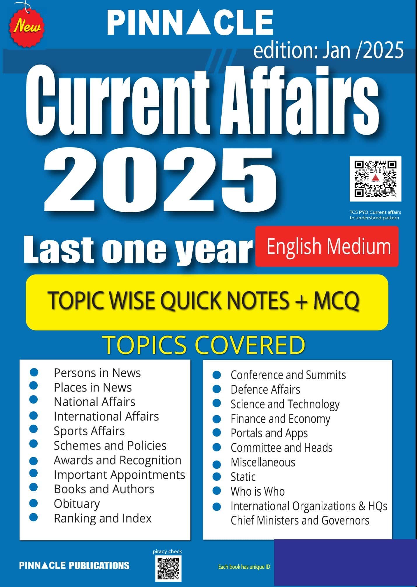 Pinnacle Current Affairs 2025 [ENGLISH MEDIUM] PDF